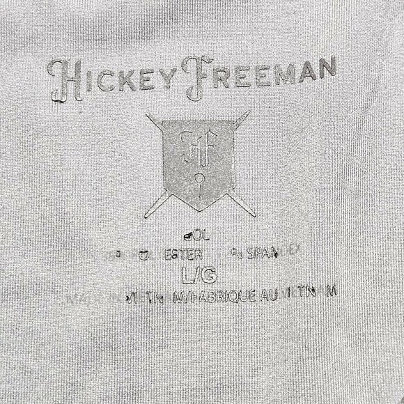Hickey Freeman Men's Gray Patterned Golf Polo Shirt L/G Polyester Spandex - Picture 3 of 12
